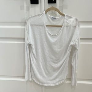 Splendid Womens Long Sleeve Sleep Shirt Pajama Top Soft White Cotton XS